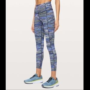 Lululemon Fast and Free Interconnect Blue Tights